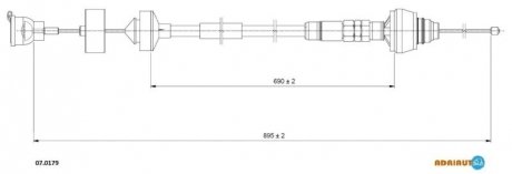 Трос зчеплення CITROEN Berlingo all gear BE 4R mod.03-/Partner all gear BE4 mod.03- ADRIAUTO 070179