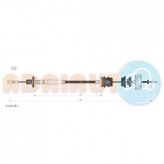 Трос зчеплення FIAT Ulysse 2.0-TDS mod.95-/Scudo 1.6 Ds mod.95-/Evasion 2.0 mod.95-/Jumpy 2.0 mod.95 ADRIAUTO 1101121