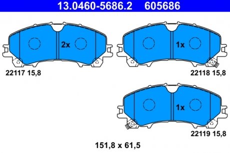 Гальмівні колодки ATE 13.0460-5686.2