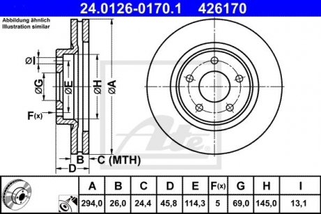 Гальмівний диск ATE 24.0126-0170.1