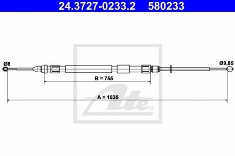 Трос тормоза ATE 24.3727-0233.2