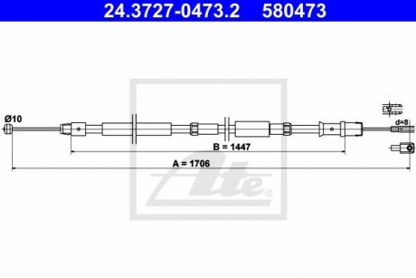 Трос гальма ATE 24.3727-0473.2