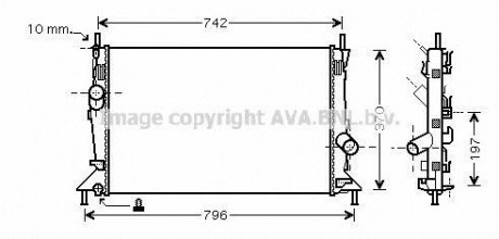 Радіатор охолодження двигуна AVA COOLING FDA2369 (фото 1)