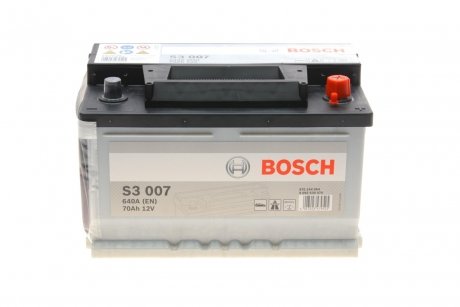 Аккумулятор S3 12В/70Ач/640А (R+) (278х175х175) BOSCH 0 092 S30 070