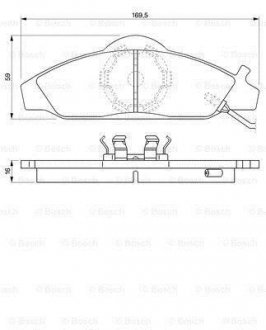 Гальмівні колодки дискові DAEWOO Korando/Musso 2.3,2.9,3.2 -05 BOSCH 0986424551 (фото 1)