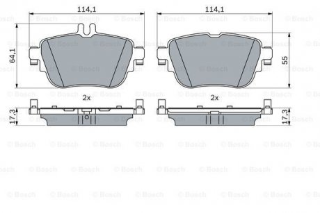 Гальмівні колодки дискові BOSCH 0986424845