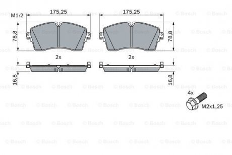 Тормозные колодки дисковые BOSCH 0986424871