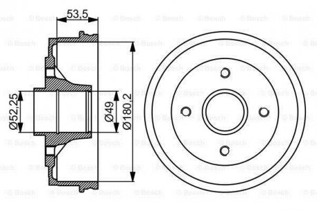 Тормозной барабан RENAULT 19/Clio/Twingo BOSCH 0986477061