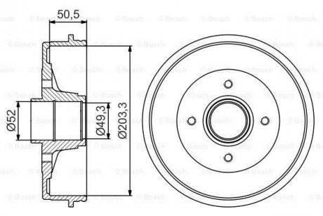 Тормозной барабан BOSCH 0986477196