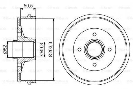 Тормозной барабан BOSCH 0 986 477 211