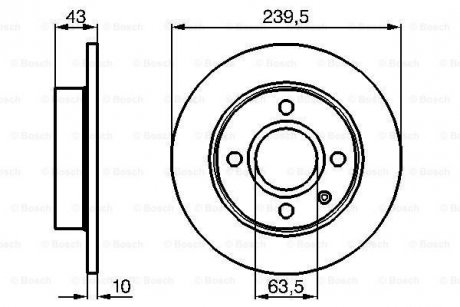 Гальмівний диск FORD Escort/Orion/Fiesta \'\'F BOSCH 0986478501