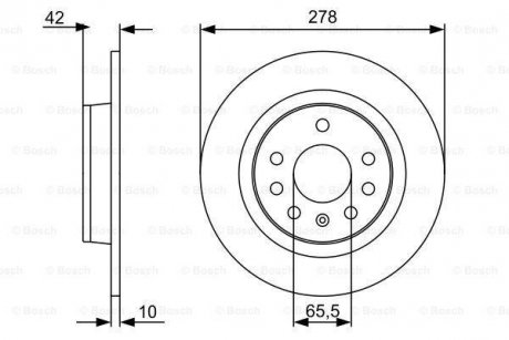 Гальмівний диск CHEVROLET/OPEL Astra/Zafira/ \'\'R \'\'1.6-2.2 \'\'04-15 BOSCH 0986479515