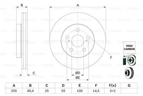 Тормозной диск BOSCH 0986479F72