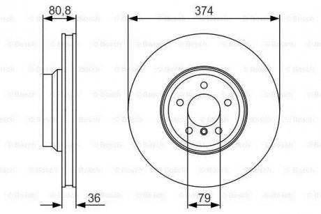 Гальмівний диск BMW 745d/760i E65/66 \'\'F \'\'4,4-6,0 \'\'02-08 BOSCH 0986479R35