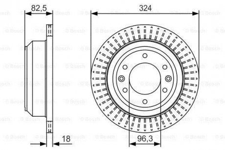 Диск тормозной DODGE/HYUNDAI H100/H-1 'R' 2,5 '08>> BOSCH 0986479U29