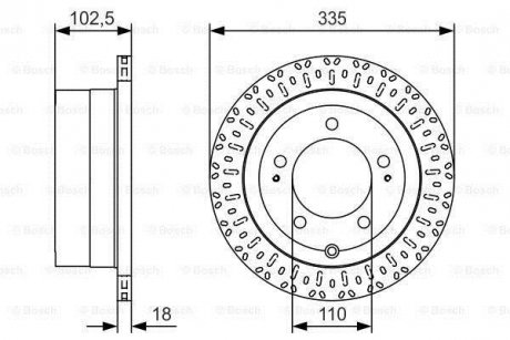 Тормозной диск TOYOTA Land Cruiser J6/J7/J10 'R'98-07 PR2 BOSCH 0986479U32