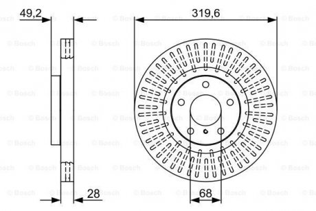 Гальмівний диск INFINITI/NISSAN FX35/FX/Maxima \'\'F \'\'3,5-4,5 \'\'02-08 BOSCH 0986479V60 (фото 1)