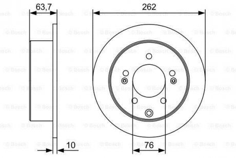 Диск тормозной HYUNDAI/KIA K3/Soul/Yue Dong/i30/Elantra R'1,6-2,008>> BOSCH 0986479W12