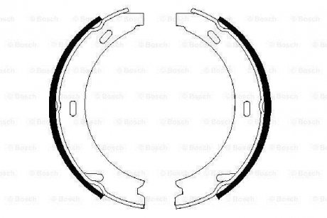 Тормозные колодки барабан (ручник) MB 140/210 \'\'91-06 BOSCH 0986487344