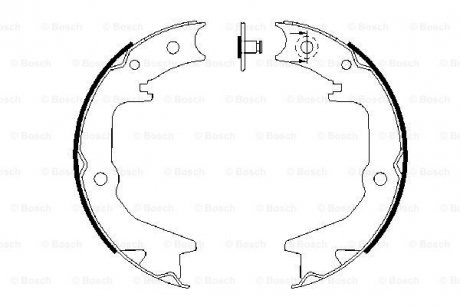 Гальмівні колодки барабанні MITSUBISHI Eclipse/Galant \'\'R \'\'1,8-2,5 \'\'92-03 BOSCH 0986487685