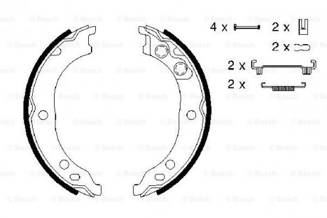 Тормозные колодки барабанные BOSCH 0986487712