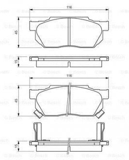 Гальмівні колодки дискові BOSCH 0986490440