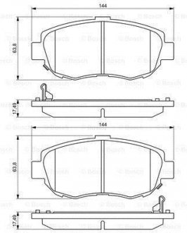 Гальмівні колодки LEXUS GS300/IS "F "93-05 BOSCH 0986494211 (фото 1)