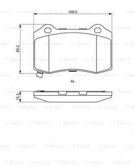 Гальмівні колодки дискові BOSCH 0986494708 (фото 1)