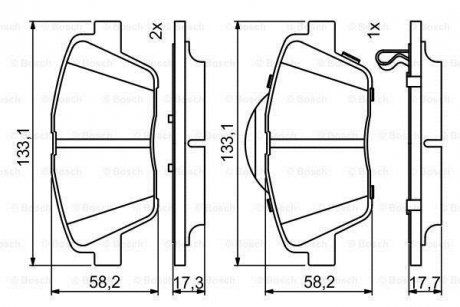 Тормозные колодки дисковые BOSCH 0986494755