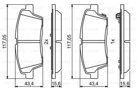 Тормозные колодки BOSCH 0986494766