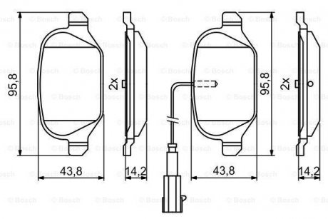 Гальмівні колодки дискові FIAT 500/Panda/Panda/Idea \'\'R BOSCH 0986494779