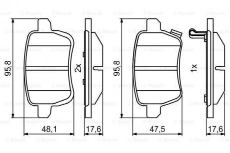 Гальмівні колодки дискові BOSCH 0986494802