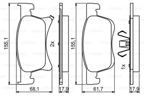 Гальмівні колодки дискові BOSCH 0986494823