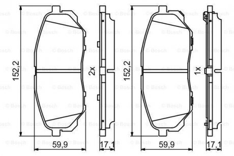 Гальмівні колодки дискові BOSCH 0986494827