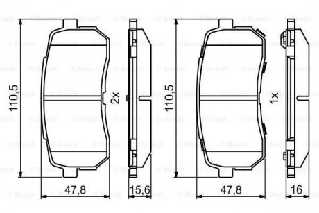 Тормозные колодки BOSCH 0986494828