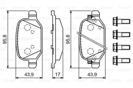 Гальмівні колодки дискові BOSCH 0986494934