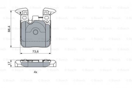 Гальмівні колодки дискові BOSCH 0986494948