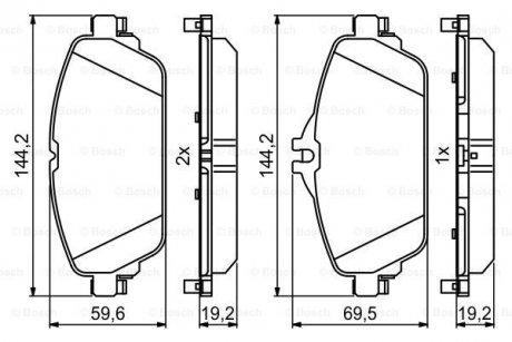 Тормозные колодки дисковые BOSCH 0986494951