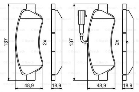 Колодки гальмівні дискові BOSCH 0986494994 (фото 1)