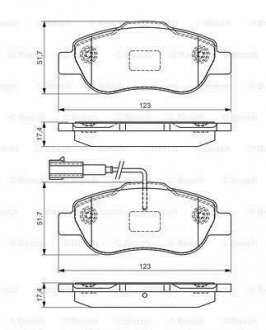 Тормозные колодки дисковые FIAT/CITROEN/PEUGEOT 500/Nemo/Bipper \'\'F "07>> PR2 BOSCH 0986495097