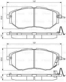 Гальмівні колодки дискові BOSCH 0986495156