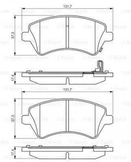 Гальмівні колодки дискові TOYOTA Corolla \'\'F \'\'>>02 PR2 BOSCH 0986495243