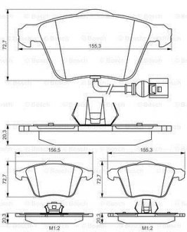 Гальмівні колодки дискові AUDI/VW S3/TT/Leon/Passat/Golf IV/V \'\'F \'\'>>08 PR2 BOSCH 0986495261