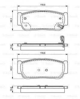 Колодки тормозные дисковые SSANG YONG Kyron/Rexton/Rodius "R "05>> BOSCH 0986495315