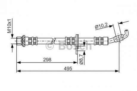 Гальмівний шланг 495mm LEXUS/TOYOTA ES300/RX300/Avalon/Camry \'\'2,0-3,0 \'\'91-05 BOSCH 1987476963 (фото 1)