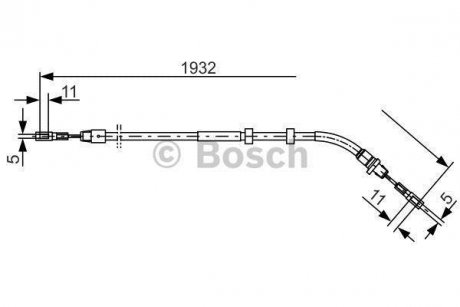 Трос ручного гальма BOSCH 1 987 477 904 (фото 1)