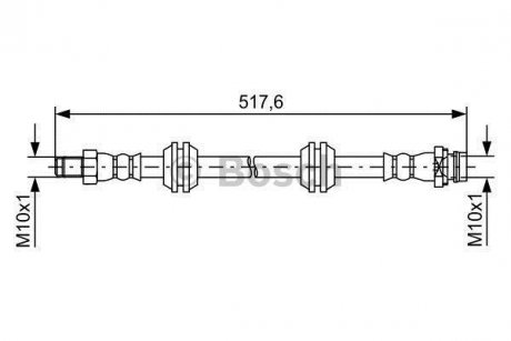 Тормозной шланг LAND ROVER Freelander 2 'R'06>> BOSCH 1987481731