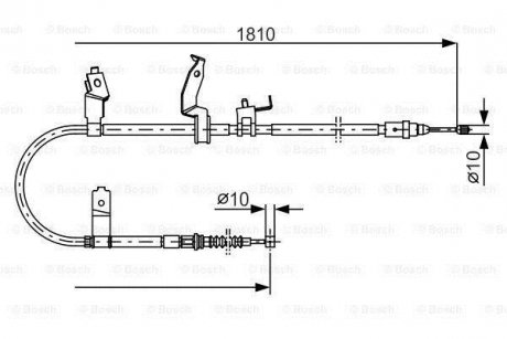 Гальмівний трос (ручник) 1810mm MAZDA 5 \'\'RH \'\'1,8-2,0 \'\'05-10 BOSCH 1987482052 (фото 1)