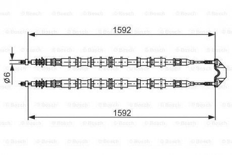 Трос ручного гальма BOSCH 1 987 482 102