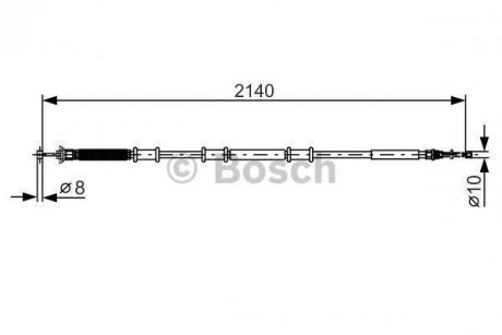 Гальмівний трос 2140mm FIAT Doblo Maxi \'\'RL \'\'05-16 BOSCH 1987482288